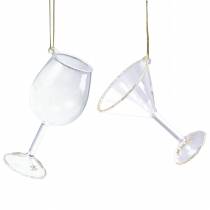 Dekohänger Gläser Klar mit Gold 9cm 2St