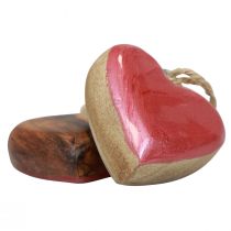 Artikel Dekohänger Holz Holzherzen Deko Pink Glänzend 6cm 8 St