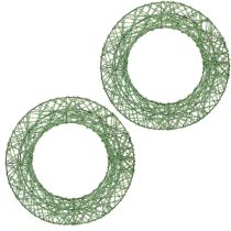 Artikel Grüner Drahtgeflechtkranz 19cm aus Metall für DIY-Dekorationen, 2 Stück