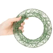 Artikel Grüner Drahtgeflechtkranz 19cm aus Metall für DIY-Dekorationen, 2 Stück