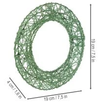 Artikel Grüner Drahtgeflechtkranz 19cm aus Metall für DIY-Dekorationen, 2 Stück
