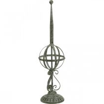 Dekoobjekt, Kranzhalter, Metalldeko Grau, Braun, Weiß Shabby Chic H62,5cm Ø16cm