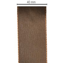 Artikel Taftband braun glänzend 40 mm x 50 m für Dekorationen und Geschenkverpackungen