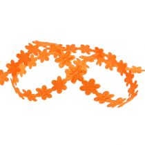 Dekorationsband mit Blüte 1cm Orange 20m