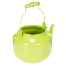 Artikel Dekorative Teekanne aus Metall als Blumenvase Ø12 cm Apfelgrün