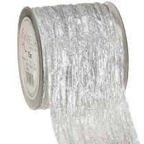 Artikel Dekorband Geschenkband Tischband Silber Hell 75mm 15m