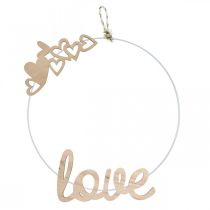 Artikel Herzen „Love“ Holzdeko Natur mit Magnet Dekoschild 20,5/25cm 6St