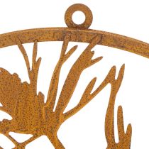 Artikel Dekoring Metall Ø38cm Rostoptik Kiefernzweig Wanddekoration Innen Außen