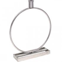 Dekoring Metall Stabkerzenhalter Silbern Antik Ø25cm H30,5cm