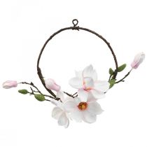 Dekoring Künstliche Magnolie Frühlingsdeko zum Hängen Ø24cm