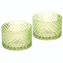 Artikel Dekoschale Glas Grün Ø10,5 cm Retro-Design 2 Stück