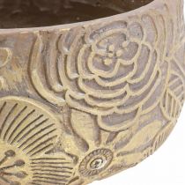 Artikel Dekoschale Keramik Braun Gold Blüten Ø23,5cm H11,5cm