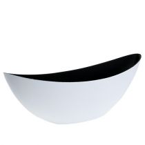 Dekoschale Kunststoff Weiß 38,5cm x 12,5cm H13cm