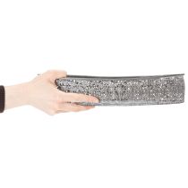 Artikel Dekoschalen-Set Metall Oval Silbergrau Weiß Floral 36cm/33,5cm