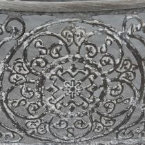 Artikel Dekoschalen-Set Metall Oval Silber-Grau Florales Muster 25,5/29/34,5cm