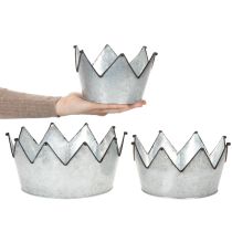 Artikel Dekoschalen-Set Krone aus Metall Ø26,5/22,5/19cm Zink schwarz 3-teilig