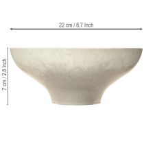 Artikel Dekoschale mit Fuß Plastikschale rund Creme Ø19cm H8cm