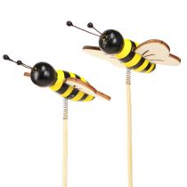 Artikel Dekostecker Bienen Deko Holz Schwarz Gelb 6cm H35cm 8 St