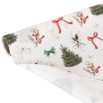 Artikel Dekostoff Weihnachten, 35 cm x 120 cm, Tannenbäume und Schleifen, 2 Rollen