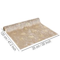 Artikel Tischläufer Polyester Schleifenmuster Beige Gold 35x120cm 2 Stück