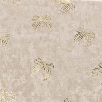 Artikel Tischläufer Polyester Schleifenmuster Beige Gold 35x120cm 2 Stück