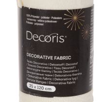 Artikel Tischband Dekostoff Polyester 120x35 cm Beige Creme mit Goldenen Schleifen