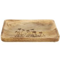 Artikel Dekotablett aus Mangoholz mit Blumenmuster 25×20 cm