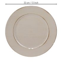 Artikel Dekoteller Kunststoff Deko Plastikteller Grau Braun Ø33cm
