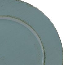 Artikel Dekoteller Kunststoff Deko Plastikteller Petrol Braun Ø33cm