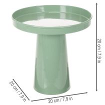 Artikel Dekoteller Metall Grün Rund 20 cm für Blumenarrangements
