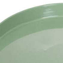 Artikel Dekoteller Metall Grün Rund 20 cm für Blumenarrangements