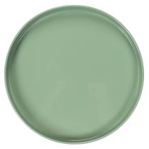 Artikel Dekoteller Metall Grün Rund 20 cm für Blumenarrangements