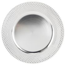 Artikel Dekoteller rund Kunststoff Deko Teller Silber Ø33cm