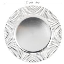 Artikel Dekoteller rund Kunststoff Deko Teller Silber Ø33cm