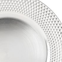 Artikel Dekoteller rund Kunststoff Silber Ø33cm