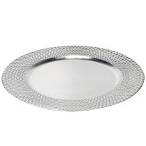 Artikel Dekoteller rund Kunststoff Silber Ø33cm