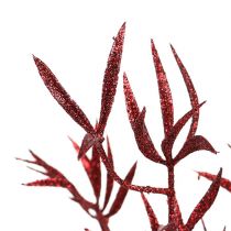 Dekozweig Rot mit Glimmer 69cm 2St