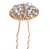 Haarnadel Hochzeit Gold mit Strasssteinen 7cm 9St