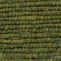 Artikel Wollkordel mit Draht 5m x 5mm Grün mit Goldfaden für Basteln und Dekoration