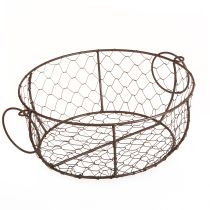 Artikel Drahtkorb Schale mit Henkel Metall Braun Ø35/30/25cm 3er-Set für Dekoration