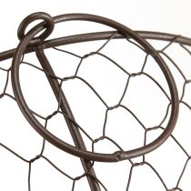Artikel Drahtkorb Schale mit Henkel Metall Braun Ø35/30/25cm 3er-Set für Dekoration