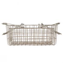 Artikel Drahtkorb Set mit Henkeln aus Metall Grau 34×20,5cm und 38×24,5cm