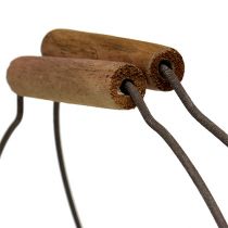 Artikel Drahtkorb Oval mit Henkel 27x16,5cm H13,5cm Braun Metall-Holz