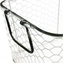 Artikel Drahtkorb Set aus Metall, Übertopf 3er-Set, Weiß-Schwarz, L43,5/39,5/35cm, Innen- und Außeneinsatz