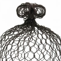 Artikel Dekoglocke aus Metall, Rankhilfe, Drahthaube Braun, Edelrost H50/41cm Ø30/25cm 2er-Set