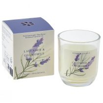 Artikel Aromakerze im Glas Lavendel und Kamille Ø7,5cm H8,5cm Creme