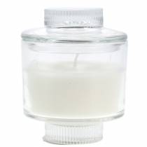 Duftkerze im Glas Vanille Weiß Ø8cm H10,5cm