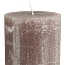 Artikel Durchgefärbte braune Stumpenkerzen 85x200mm im 2er-Set für Wohnraumdeko