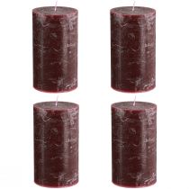 Artikel Durchgefärbte Kerzen Burgund Stumpenkerzen 70×120mm 4 St