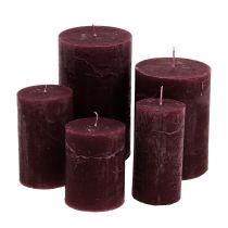 Artikel Durchgefärbte Kerzen Burgund unterschiedliche Größen